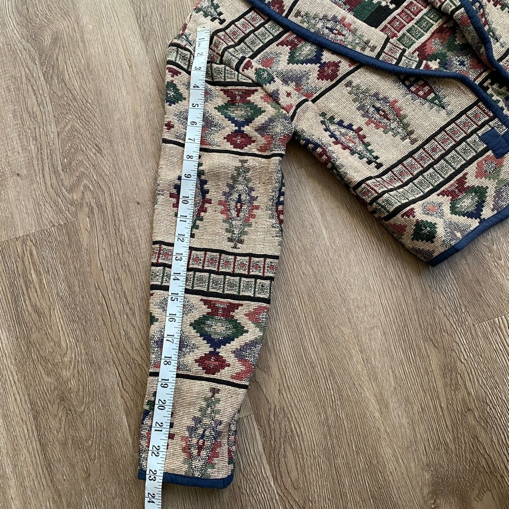 Vintage flashback bohemian cotton jacket ✨ Terry cloth cropped. vintage size l - Picture 7 of 7